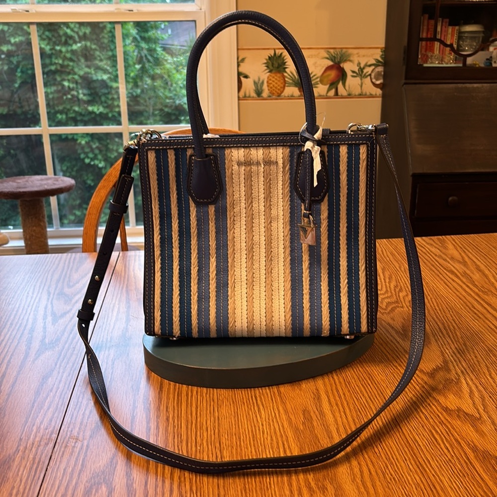 NWT Michael Kors Mercer Cadet Multi Medium Accordion Leather Handbag